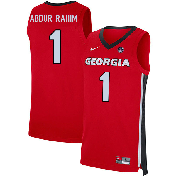 Georgia Bulldogs #1 Jabri Abdur-Rahim College Basketball Jerseys Sale-Red